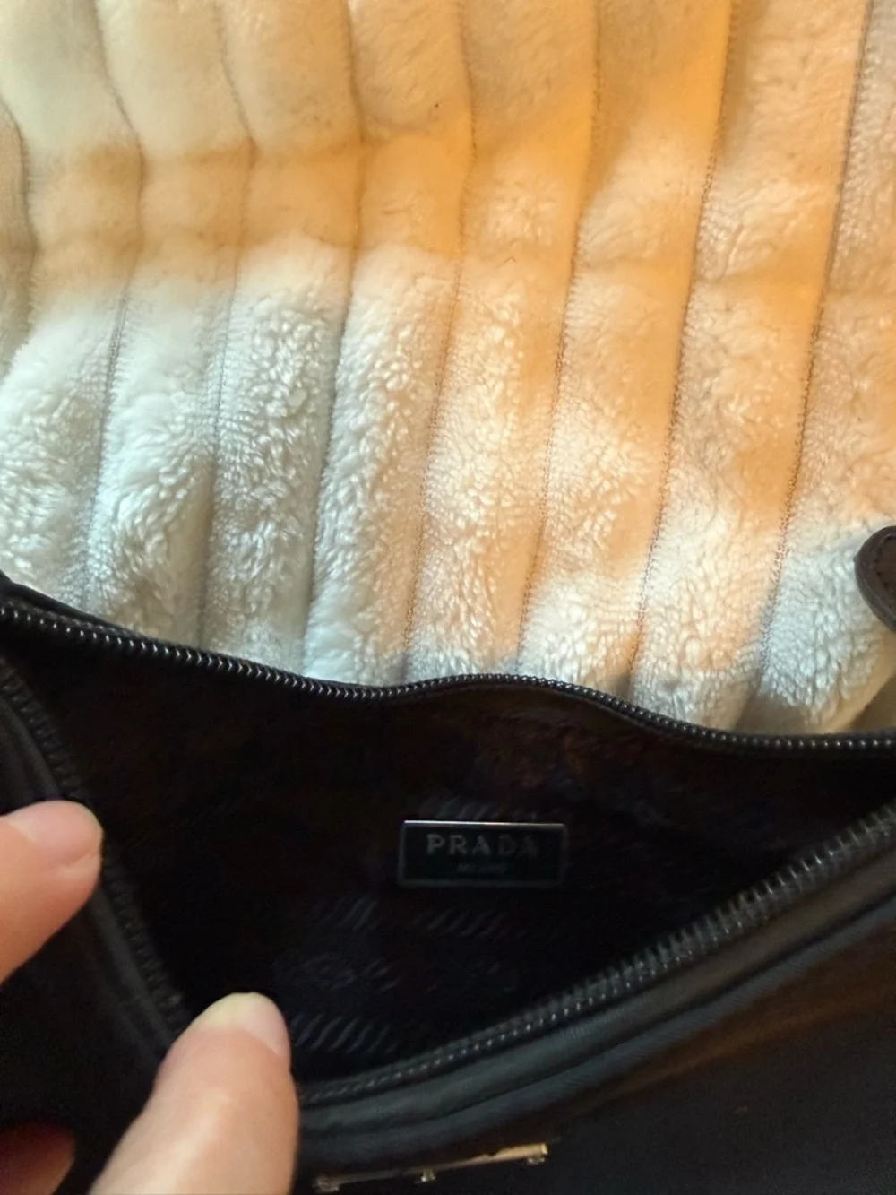 Prada Black Nylon Mini Shoulder Bag with Triangle Logo - Picture 4 of 5